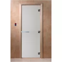 Дверь для бани Сатин 2000х800, 8 мм, 3 петли, ольха (DoorWood)
