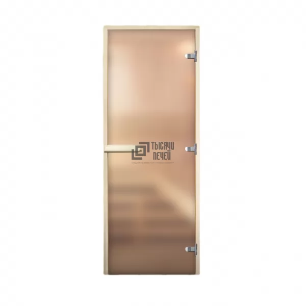 Дверь для бани Элит, стекло 8мм, белая Matelux, 3 петли, ГР, осина 1900х700 (АРТА)