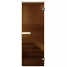 Дверь для бани Элит, стекло 8мм, бронза Matelux, 2 петли, ГР, осина 1900х800 (АРТА)
