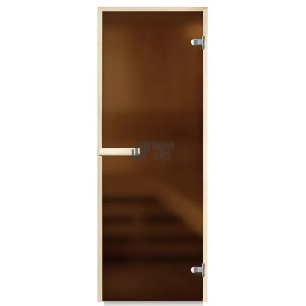 Дверь для бани Элит, стекло 8мм, бронза Matelux, 2 петли, ГР, осина 1800х700 (АРТА)