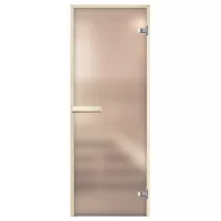 Дверь для бани Элит, стекло 8мм, белая Matelux, 2 петли, ГР, осина 1900х700 (АРТА)