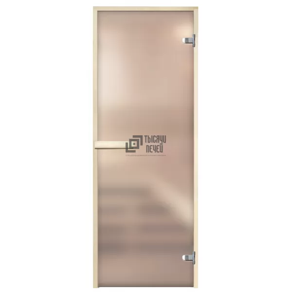 Дверь для бани Элит, стекло 8мм, белая Matelux, 2 петли, ГР, осина 2000х800 (АРТА)
