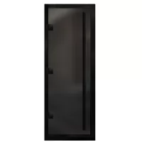 Дверь для хамама Премьер Al Black, стекло 8мм, графит Matelux, 3 петли L, ВР, 1900х800 (АРТА)