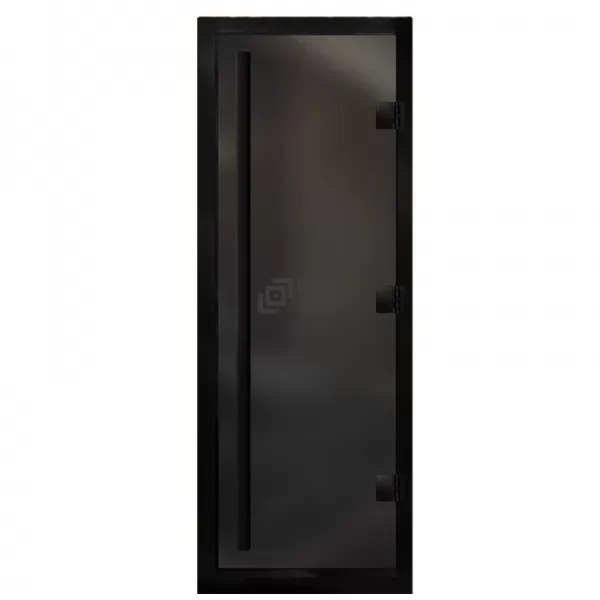 Дверь для хамама Премьер Al Black, стекло 8мм, графит Matelux, 3 петли Прав., ВР, 2000х800 (АРТА)