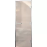 Дверь для бани Элит Al, стекло 8мм, белая Matelux, 3 петли R, ГР-комби, алюминий 2000х800 (АРТА)