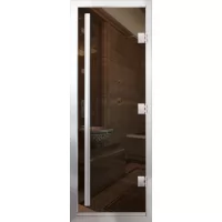 Дверь для хамама Премьер Al, стекло 8мм, бронза, 3 петли R, ВР, 1900х700 (АРТА)