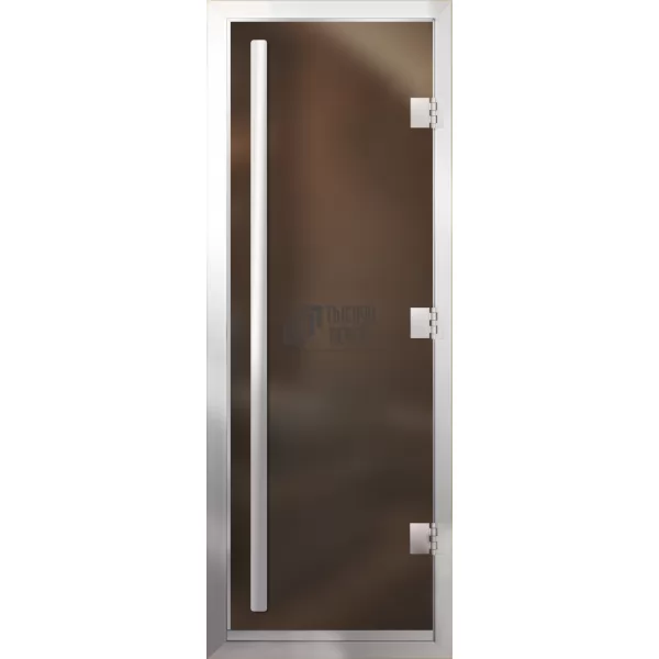 Дверь для хамама Премьер Al, стекло 8мм, бронза Matelux, 3 петли R, ВР, 1900х700 (АРТА)