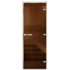 Дверь для бани Люкс, стекло 8мм, бронза Matelux, 3 петли, ГР, осина 1900х700 (АРТА)