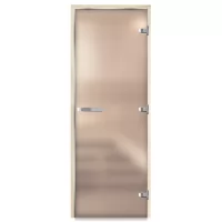 Дверь для бани Люкс, стекло 8мм, белая Matelux, 3 петли, ГР, осина 2000х700 (АРТА)