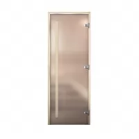 Дверь для бани Люкс, стекло 8мм, белая Matelux, 3 петли, ВР, осина 2000х800 (АРТА)