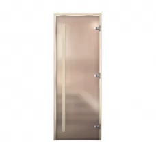 Дверь для бани Люкс, стекло 8мм, белая Matelux, 3 петли, ВР, осина 1900х700 (АРТА)