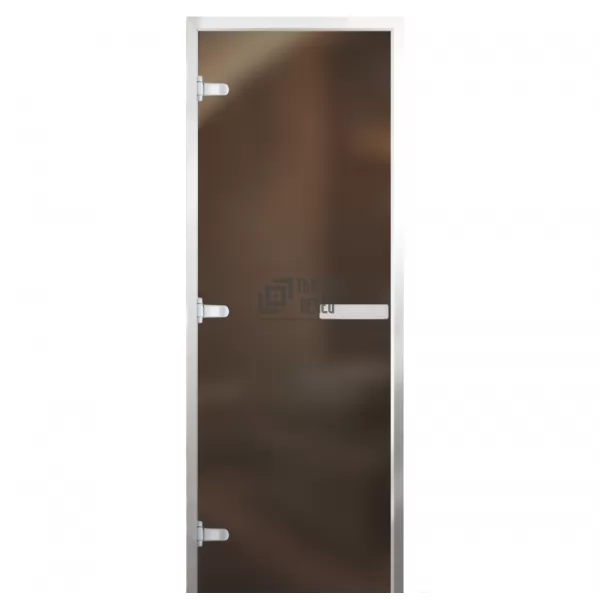 Дверь для хамама Стандарт Al, стекло 8мм, бронза Matelux, 3 петли L, ГР, 1900х700 (АРТА)