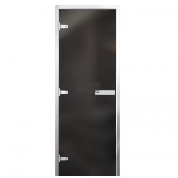 Дверь для хамама Стандарт Al, стекло 8мм, графит Matelux, 3 петли L, ГР, 2000х700 (АРТА)