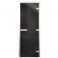 Дверь для хамама Стандарт Al, стекло 8мм, серая Matelux, 3 петли R, ГР, 1900х700 (АРТА)