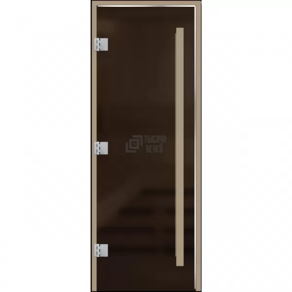 Дверь для бани Статус, стекло 8мм, графит Matelux, 3 петли Лев., ВР, термолипа 1900х700 (АРТА)