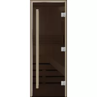 Дверь для бани Статус, стекло 8мм, серая, 3 петли, ВР, термолипа 2000х700 (АРТА)