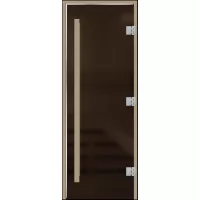Дверь для бани Статус, стекло 8мм, серая Matelux, 3 петли, ВР, ольха 1900х800 (АРТА)
