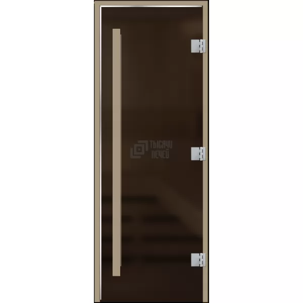 Дверь для бани Статус, стекло 8мм, графит Matelux, 3 петли Прав., ВР, термолипа 1900х800 (АРТА)
