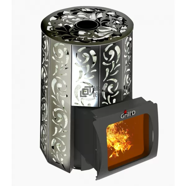 Печь для бани VIOLET Short Window Max Pro (AISI 439 4 мм) + камень колотый 100 кг (Grill’D) 8 - 20 м3 ОТКЛ