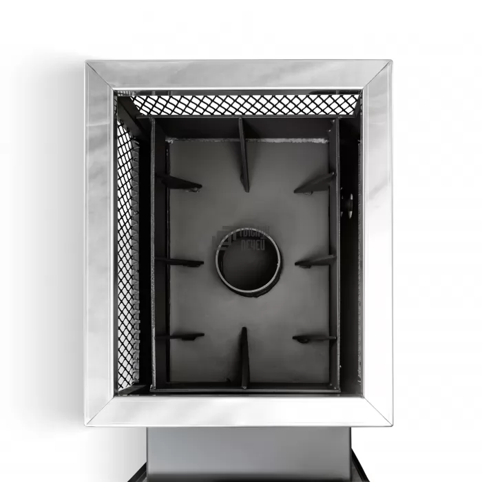 Картинка Печь для бани ПБ-30 8мм, с универсальным теплообменником, дверца без стекла, прочистная дверца (Радуга) до 30 м3