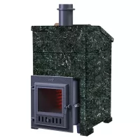Чугунная печь для бани GFS ЗК-30 (М) в облицовке Президент Серпентинит (КОМПЛЕКТ) (Техно Лит) до 30 м3