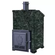 Чугунная печь для бани GFS ЗК-30 в облицовке Президент Серпентинит (КОМПЛЕКТ) (Техно Лит) до 30 м3