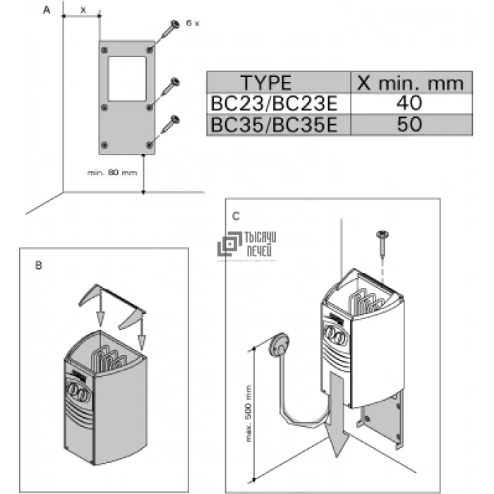 Изображение Электрическая печь VEGA COMPACT BC35 со встроенным пультом (Harvia) до 4,5 м3