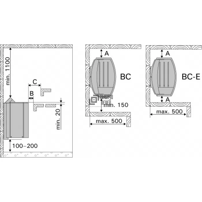 Изображение Электрическая печь VEGA BC90 со встроенным пультом (Harvia) до 14 м3