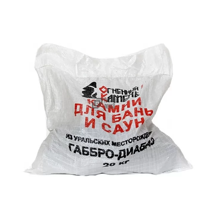 Изображение Камень для бани ГАББРО-ДИАБАЗ колотый (мешок) 20 кг (ОК)