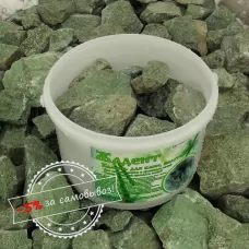 Камень для бани ЖАДЕИТ УРАЛЬСКИЙ колотый (ведро) 20 кг (Россия) РАСПРОДАЖА