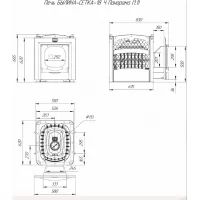 Превью Печь для бани БЫЛИНА-18 Ч Панорама 1.2 (Теплодар) 10-18 м3