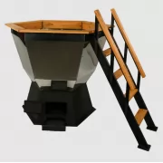 Превью Чан шестигранный 3-4-хместный (AISI 430/2 мм) с печью, дымоходом и лестницей в комплекте (Центр Тепла)