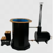 Превью Чан овальный 2-хместный (AISI 430/2 мм) с печью и дымоходом в комплекте (Центр Тепла)