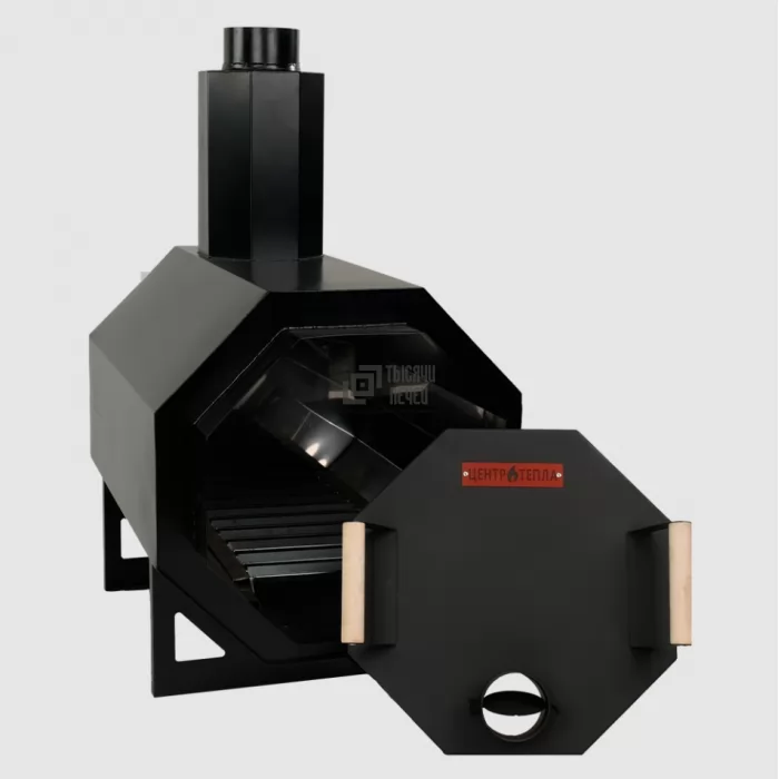 Изображение Чан овальный 2-хместный (AISI 430/2 мм) с печью и дымоходом в комплекте (Центр Тепла)