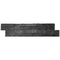 Плитка из камня Кварцит Неоклассик черный, панель 600 x 150 x 15-20 мм (0.54 м2 в уп.), уп. (Pharaon)