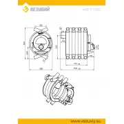 Превью Отопительная печь АОГТ 00 С (Везувий) 100 м3 ОТКЛ