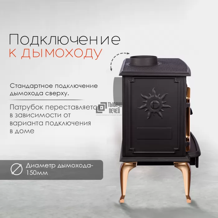 Картинка Чугунная печь-камин TORONTO (Loki) 14 кВт
