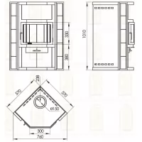 Превью Печь-камин АМУР (Мета-Бел) 180 м3