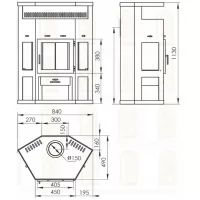 Превью Печь-камин ЕНИСЕЙ (Мета-Бел) 220 м3