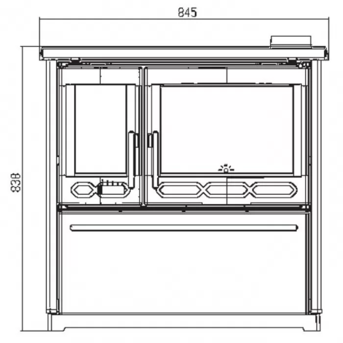 Изображение Отопительно-варочная плита PLAMEN 850 GLAS, кремовая, труба слева (Plamen) 11 кВт