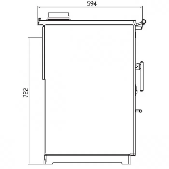 Фотография Отопительно-варочная плита PLAMEN 850 GLAS, кремовая, труба слева (Plamen) 11 кВт