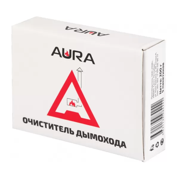 Удалитель сажи дымохода Aura, 5 пакетиков 200 гр, 1/40 (Aura) РАСПРОДАЖА ОТКЛ