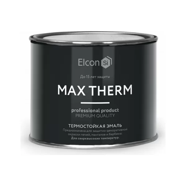 Эмаль термостойкая Elcon Max Therm 1000°С, черная, ж/б 0,4 кг, 1/24 (Elcon)