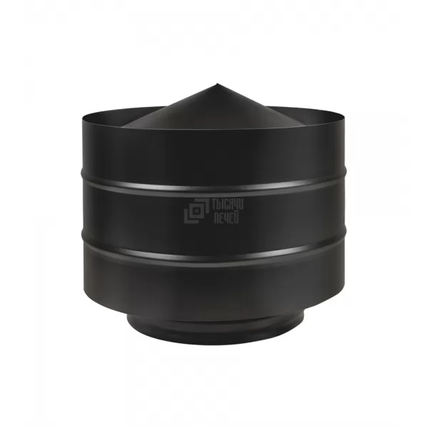 Дефлектор BLACK d=200/300, AISI 430/430, цвет чёрный, 0,5/0,5мм (Везувий)