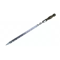 Шампур для люля-кебаб из нержавеющей стали 600х20х3 мм, с деревянной ручкой, шт. (GM)