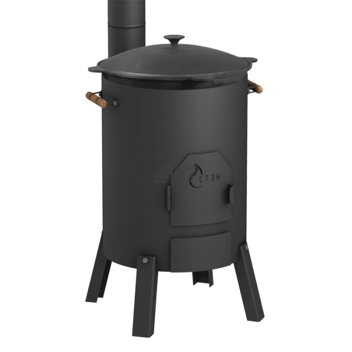 Печь КазанОК, 3 мм, с дымоходом, по казан 8-12 л (СТЭН) - фото, отзывы