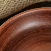 Превью Сковорода глиняная Кеци малая, прозрачная глазурь внутри, D=210 мм (Красота Бани)