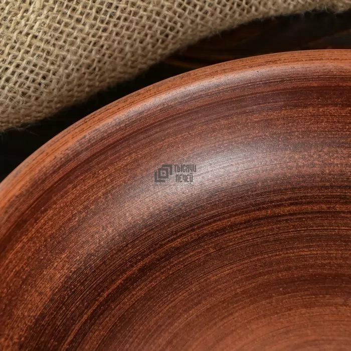Фотография Сковорода глиняная Кеци малая, прозрачная глазурь внутри, D=210 мм (Красота Бани)