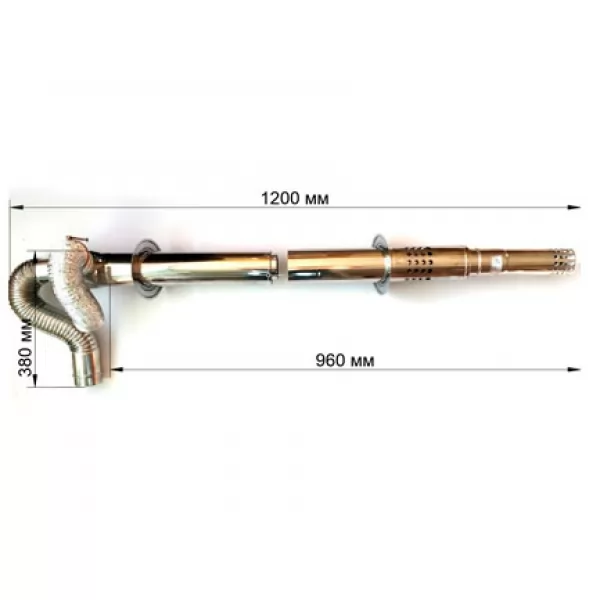 Дымоход коаксиальный S, D=75/100, L=1000 EMF/RMF (Rinnai) ОТКЛ