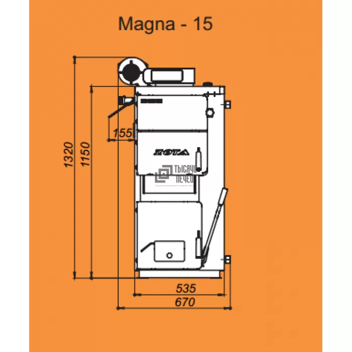 Полуавтоматический твердотопливный котел MAGNA-15 (ZOTA) 15 кВт - фото, отзывы